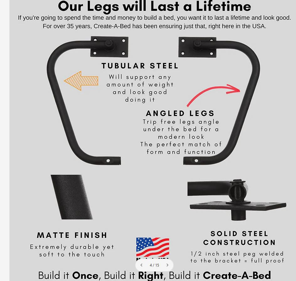 Create-A-Bed Metal Tube Leg